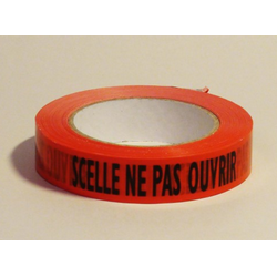 Adhesif Rlx Rouge pour emballage SCELLE NE PAS OUVRIR 25 mm x 100 m