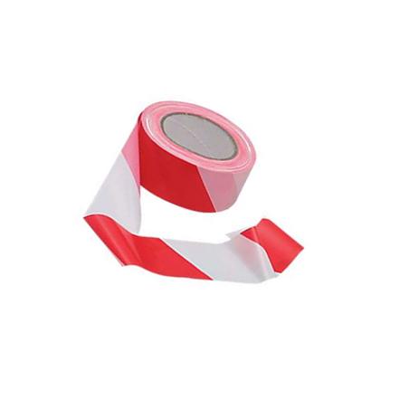 Ruban gel des lieux - blanc/rouge (l.50 mm x L.100m)