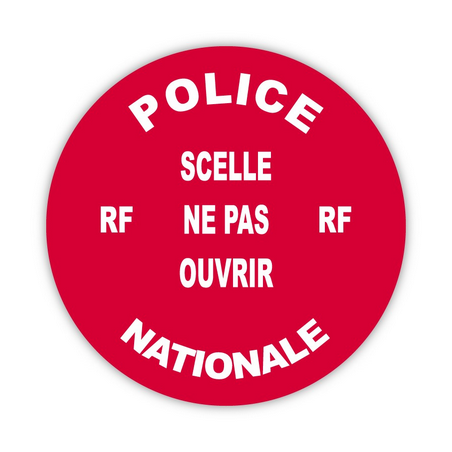 Rouleau 100 pastilles Diam.38 mm rouge H.securite (Police Nationale)