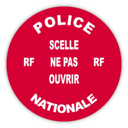 Rouleau 250 pastilles Diam.40 mm rouge H.securite (Police Nationale)