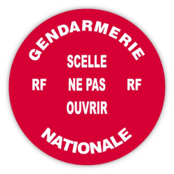 Rouleau 100 pastilles Diam.38 mm rouge H.securite (Gendarmerie Nationale)
