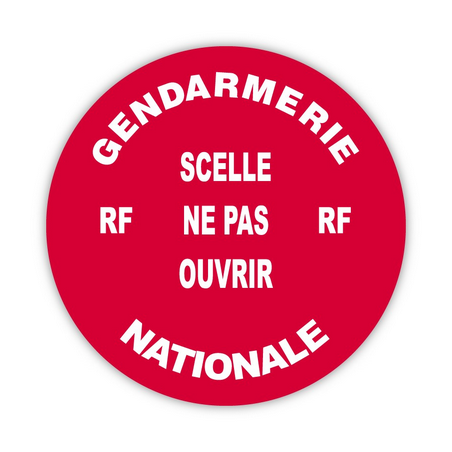 Rouleau 250 pastilles Diam.38 mm rouge H.securite (Gendarmerie Nationale)