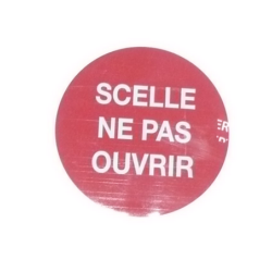 Rouleau 100 pastilles Diam.38 mm rouge H.securite (Scelle Ne Pas Ouvrir)