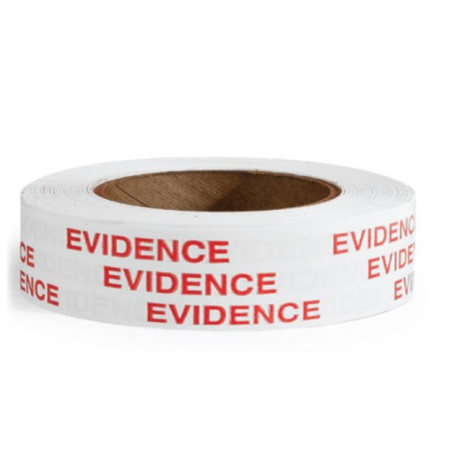 Adhésif blanc lettres rouges "Do Not Open - EVIDENCE"