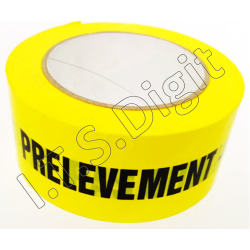 Adhesif rouleau "Prelevement - ne pas ouvrir" jaune G (50 mm x 100 m)
