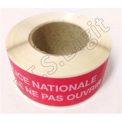 Adhesif securise void rouge (Scelle ne pas ouvrir) Police 35 mm x 20 m