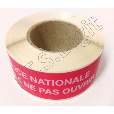 Adhesif securise void rouge (Scelle ne pas ouvrir) Police 35 mm x 20 m