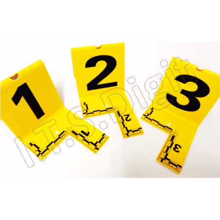 Plot marquage Jaune 8x8cm perce equerre graduee 6cmx2 / 1-20