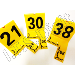 Plot marquage Jaune 8x8 cm perce-equerre graduee 6 cm x2 / 61-80