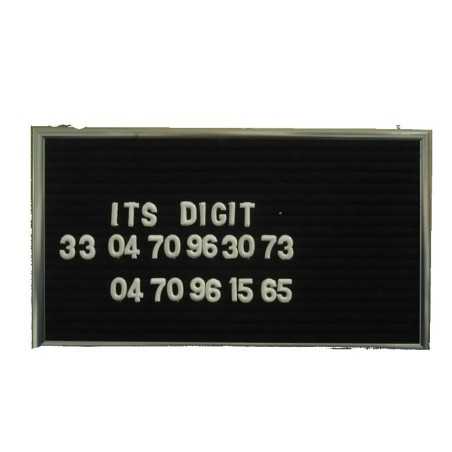 Ardoise signaletique en feutre 13 x 23 cm - lettres +numeros+chaine
