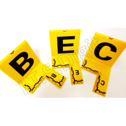 Plots de marquage Jaune 8x8 cm perces 26 lettres-equerre graduee 6 cm