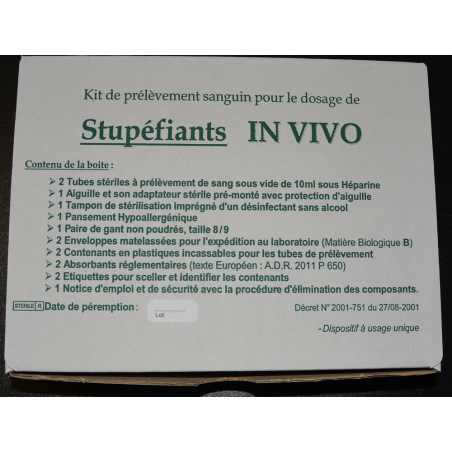 Kit de depistage de Stupefiants IN VIVO