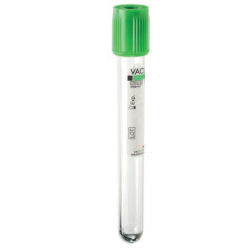 Tube sous vide 10 Ml bouchon Vert sous Heparine de Lithium