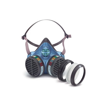 Demi masque reutilisable avec 2 filtres (FFP3 FFABEK1)