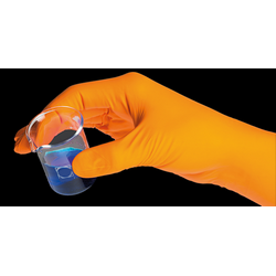 Gants nitrile non poudres long 260 "Shieldskin" orange taille (8/9) L / 90
