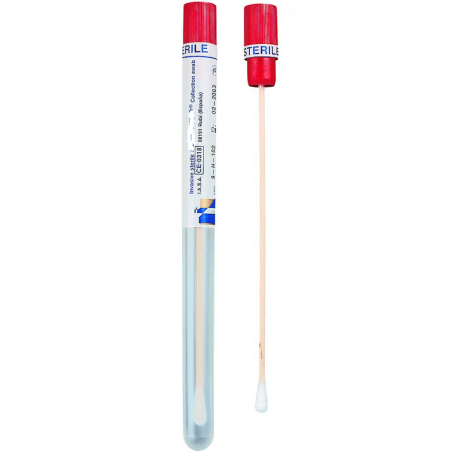 Ecouvillons sec coton steriles tige bois / 100