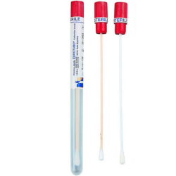 Ecouvillons sec coton steriles tige plastique / 100