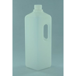 Flacon 1 litre plastique carre avec poignee + bouchon securise
