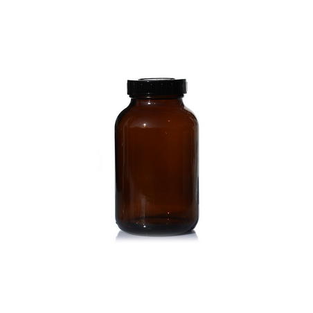Flacon verre ambre 1000 Ml avec bouchon et fermeture large / 10