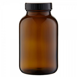 Flacon verre ambre 500 Ml avec bouchon et fermeture large / 10