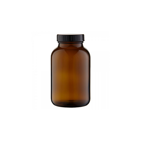Flacon verre ambre 500 Ml avec bouchon et fermeture large / 10