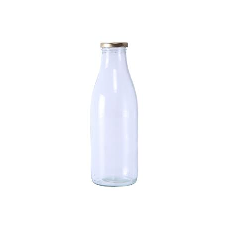 Flacon verre 1 litre avec bouchon (ouverture 3.5 cm)