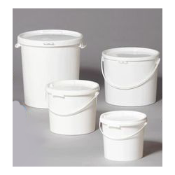 Seaux plastique PP 3.8 l ferm.coiff. (H177 mm-DH184 mm-DB166 mm)