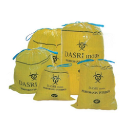 Sac poubelle DASRI jaune 100 litres 82x90 rouleau 25