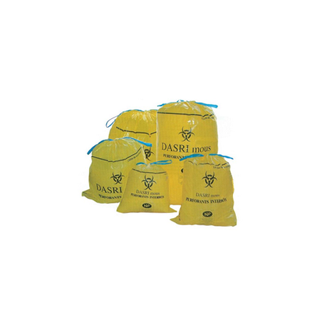 Sac poubelle DASRI jaune 100 litres 82x90 rouleau 25