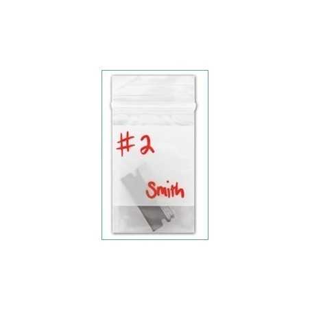 Sac de preuve en plastique - ecrit dessus 6.35x7.62 cm / 100