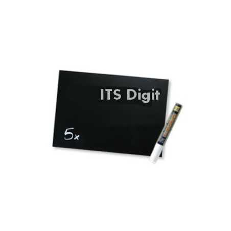 Ardoises noires A5 + 1 Marqueur / Lot de 5