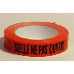Adhesif rouleau "scelle ne pas ouvrir" rouge (25 mm x 100 m)