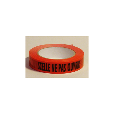 Adhesif rouleau "scelle ne pas ouvrir" rouge (25 mm x 100 m)