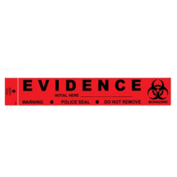 Adhesif Rouge H S inscriptible (EVIDENCE BIOHAZARD) 180x30 mm / 100
