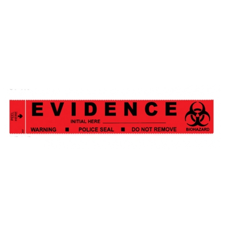 Adhesif Rouge H S inscriptible (EVIDENCE BIOHAZARD) 180x30 mm / 100