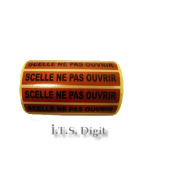 Bande adhesive HS rouge liner 16x2.4 cm "scelle ne pas ouvrir" / 100