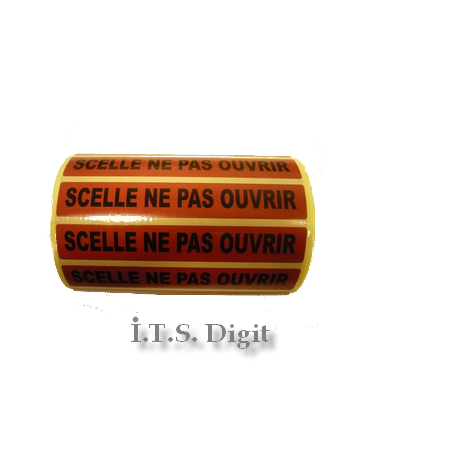 Bande adhesive HS rouge liner 16x2.4 cm "scelle ne pas ouvrir" / 100
