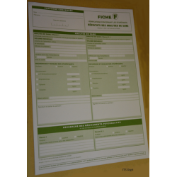 Fiche "F" Resultats des Analyses de Sang