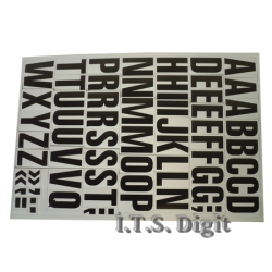 Lot de 55 lettres et 13 signes magnetiques H.38 mm - Blanc