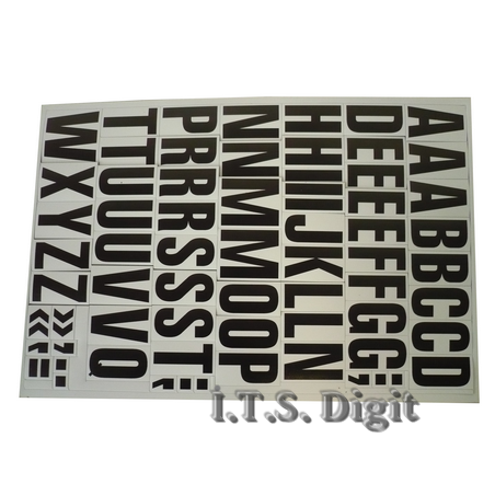 Lot de 55 lettres et 13 signes magnetiques H.38 mm - Blanc